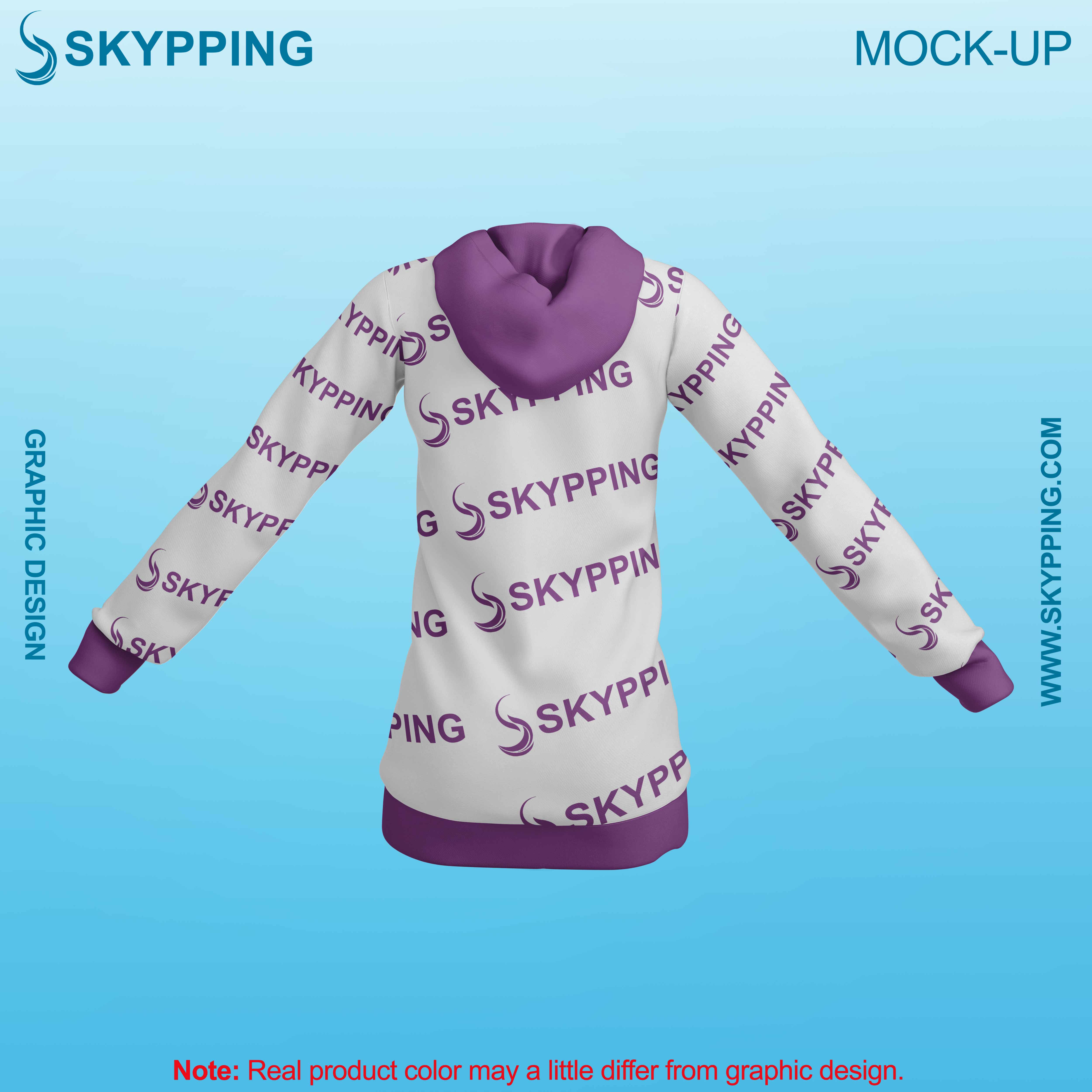 White Combo Pull Over Hoodie with Kangroo Pockets for Women